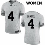 Women's Ohio State Buckeyes #4 Curtis Samuel Gray Nike NCAA College Football Jersey In Stock TEQ6544QP